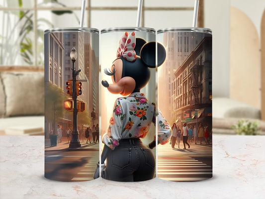 Stylish Character in Cityscape Design Tumbler