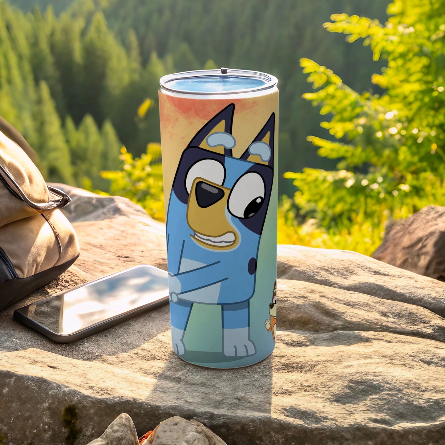 Blue Cartoon Character Tumbler for Kids and Adults