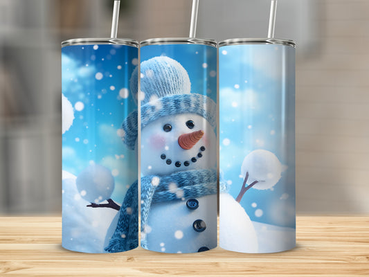 Frosty Snowman Winter Scene Tumbler Product