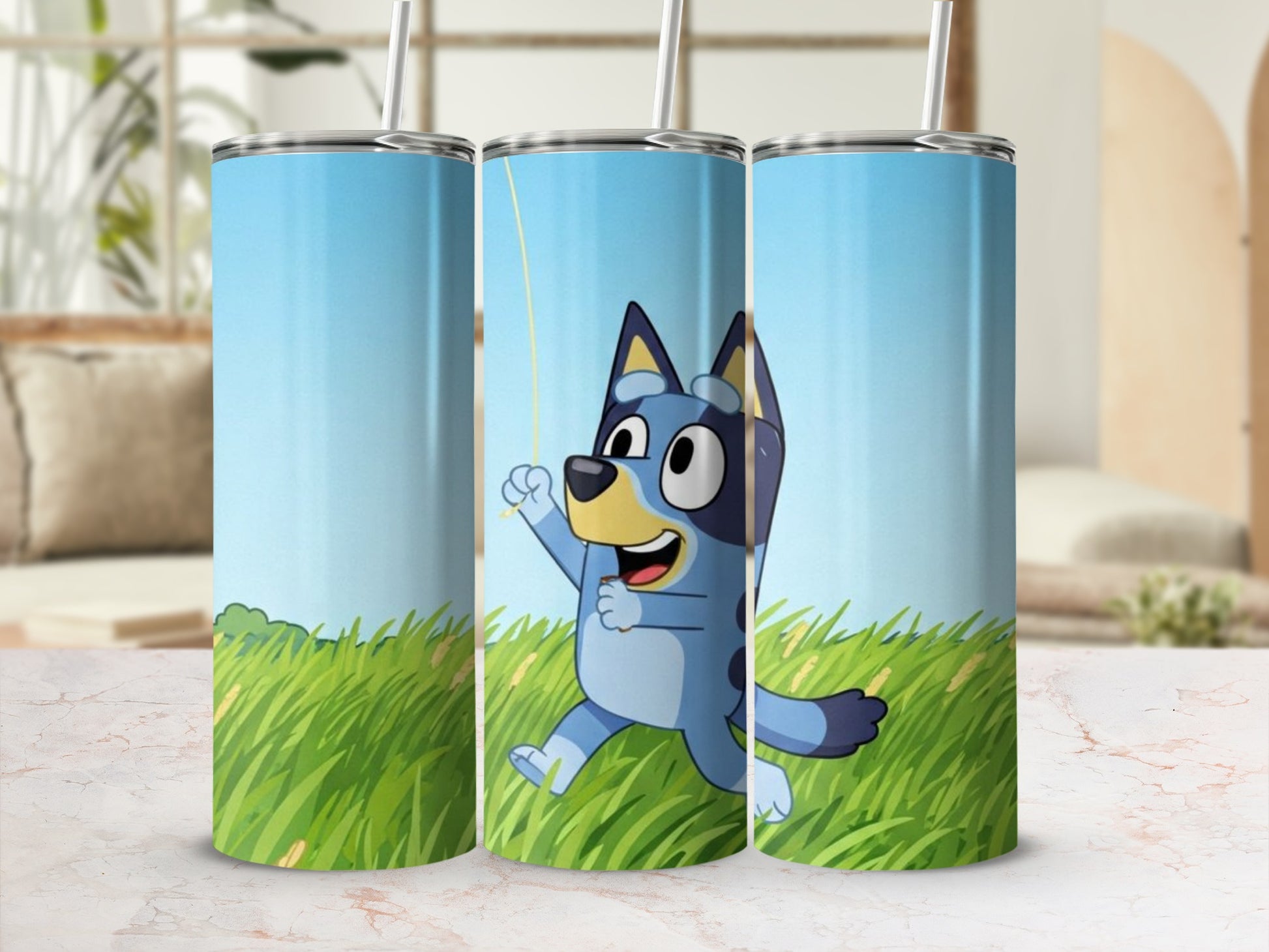 Fun Cartoon Pup Running Design Insulated Tumbler