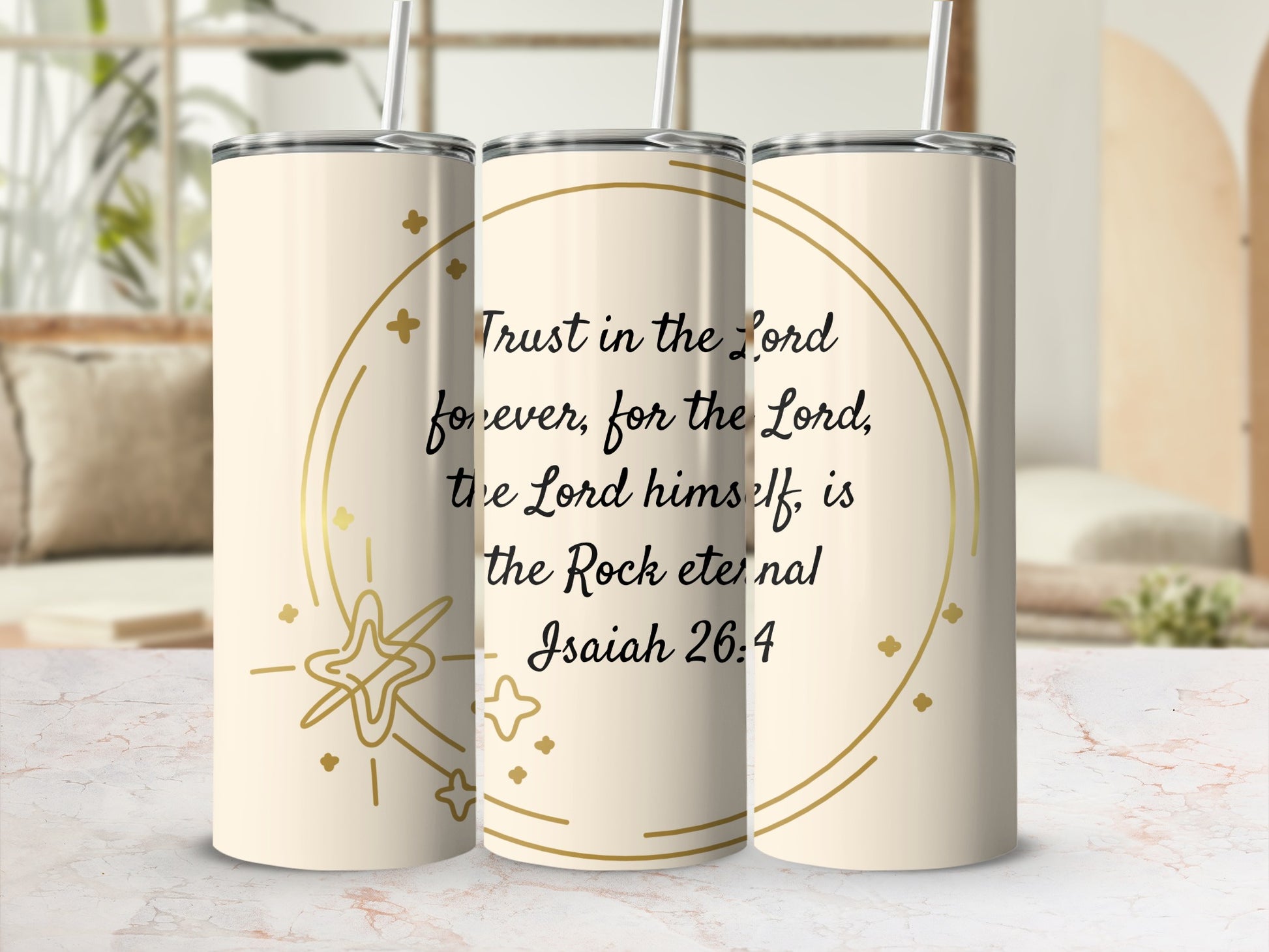 Trust in the Lord Isaiah 26:4 inspirational tumbler