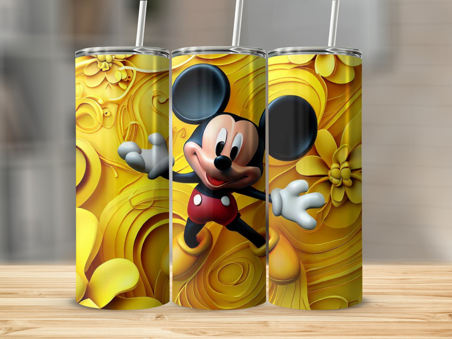 Fun Yellow Mickey Mouse Graphics Tumbler