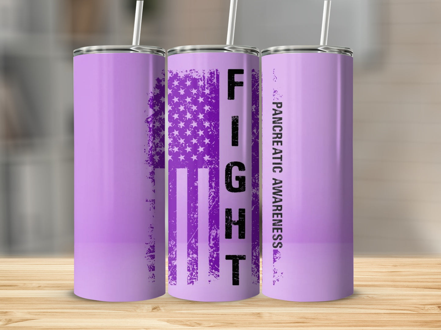 Fight Pancreatic Awareness Purple Tumbler