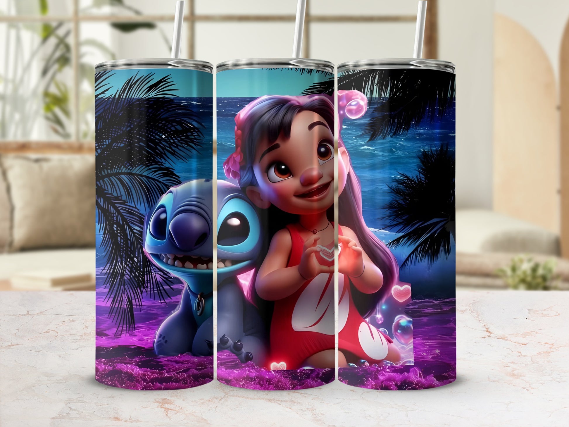 Ocean Scene Character Design Tumbler Cup for Kids
