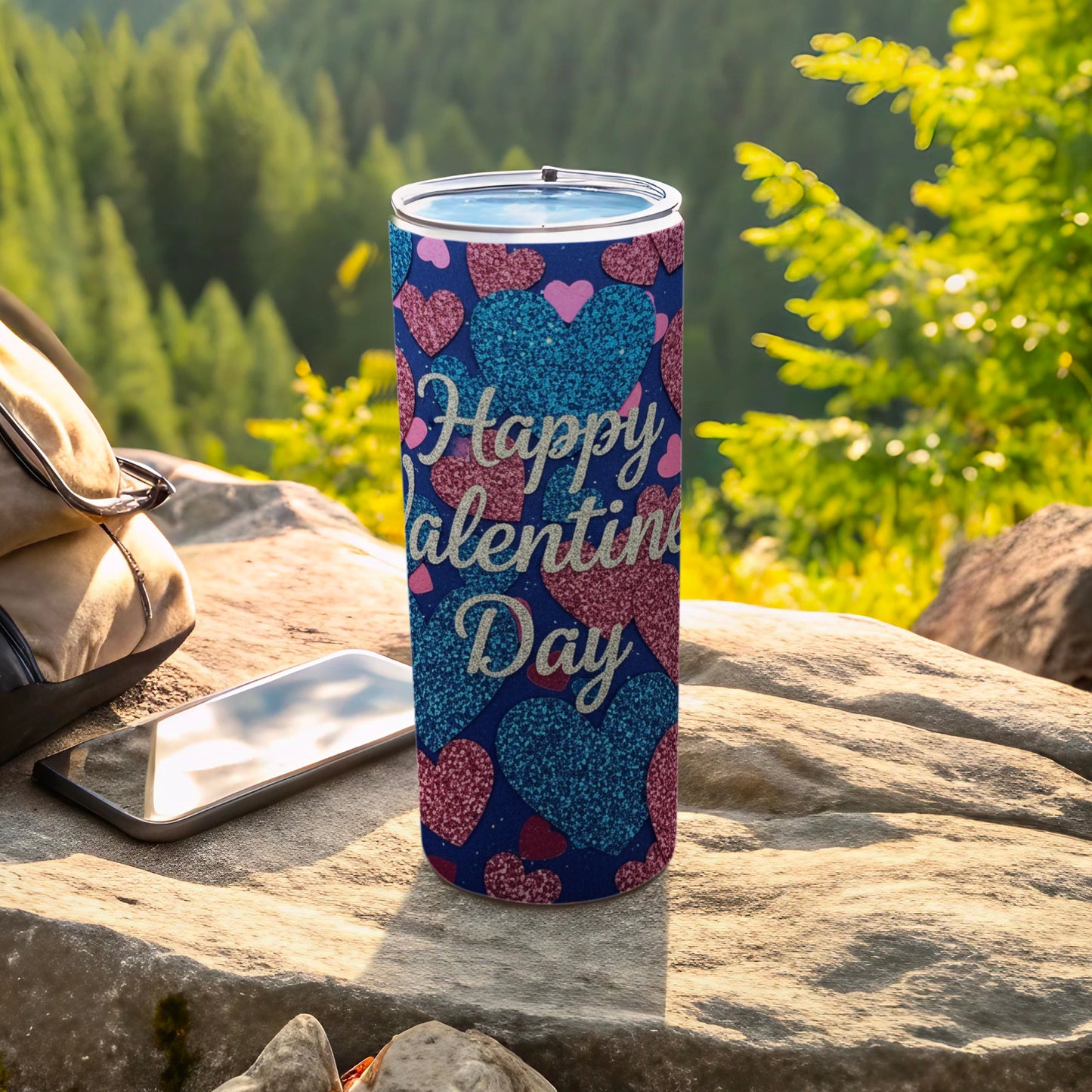 Happy Valentine's Day Heart Design Tumbler Cup