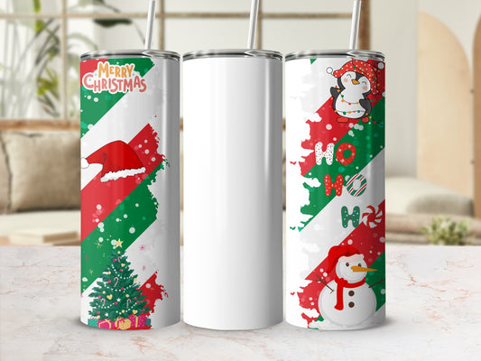 Festive Christmas Holiday Themed Insulated Tumbler