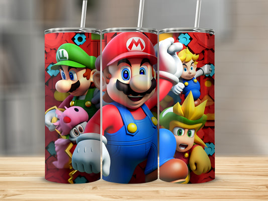 Colorful Mario and Friends Stainless Steel Tumbler