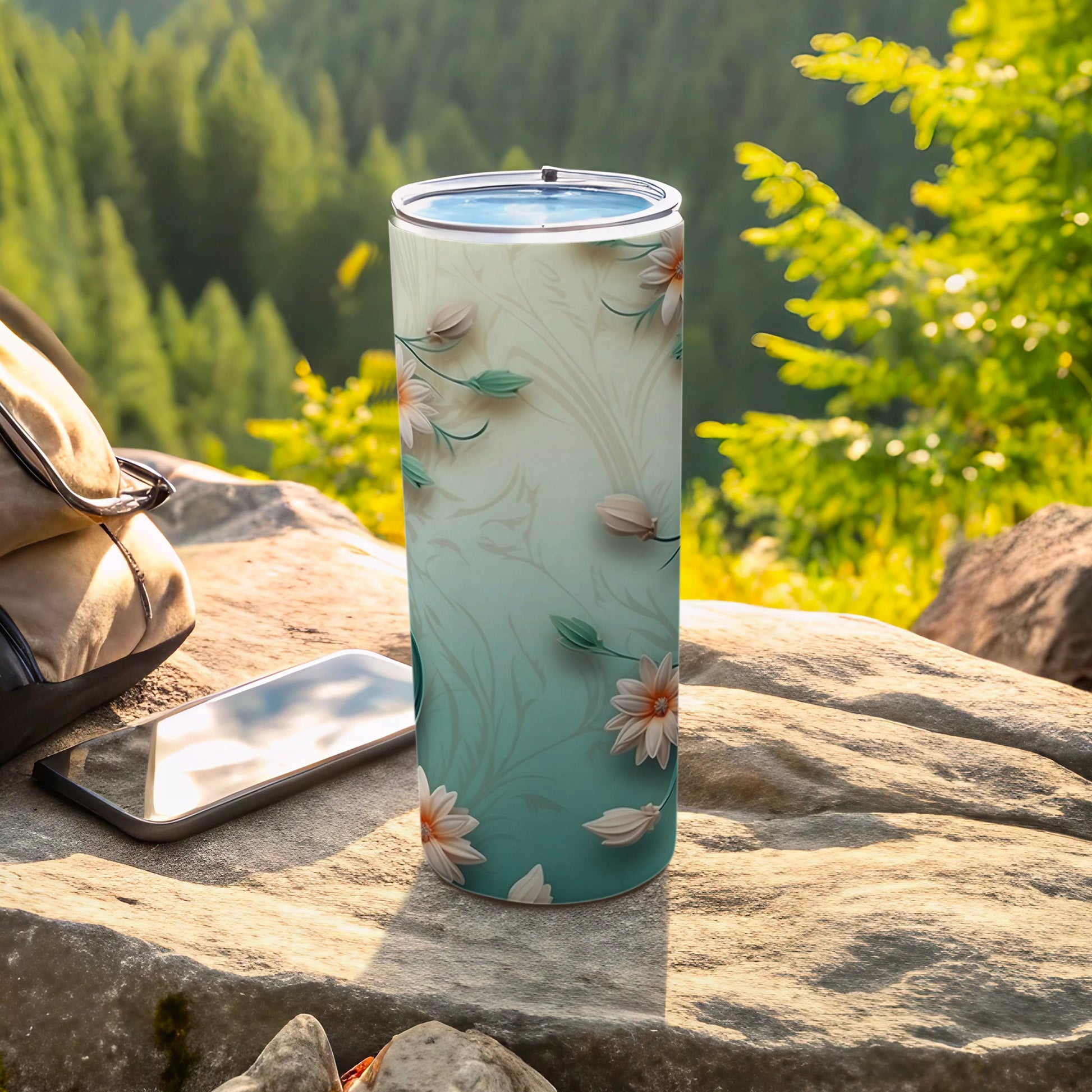 Elegant Floral Gradient Design Drink Tumbler product type
