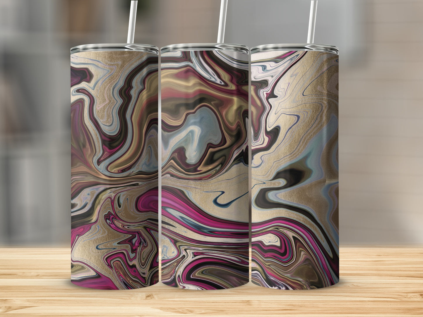 Artistic Gold Marble Modern Swirls Design Beautiful Tumblers