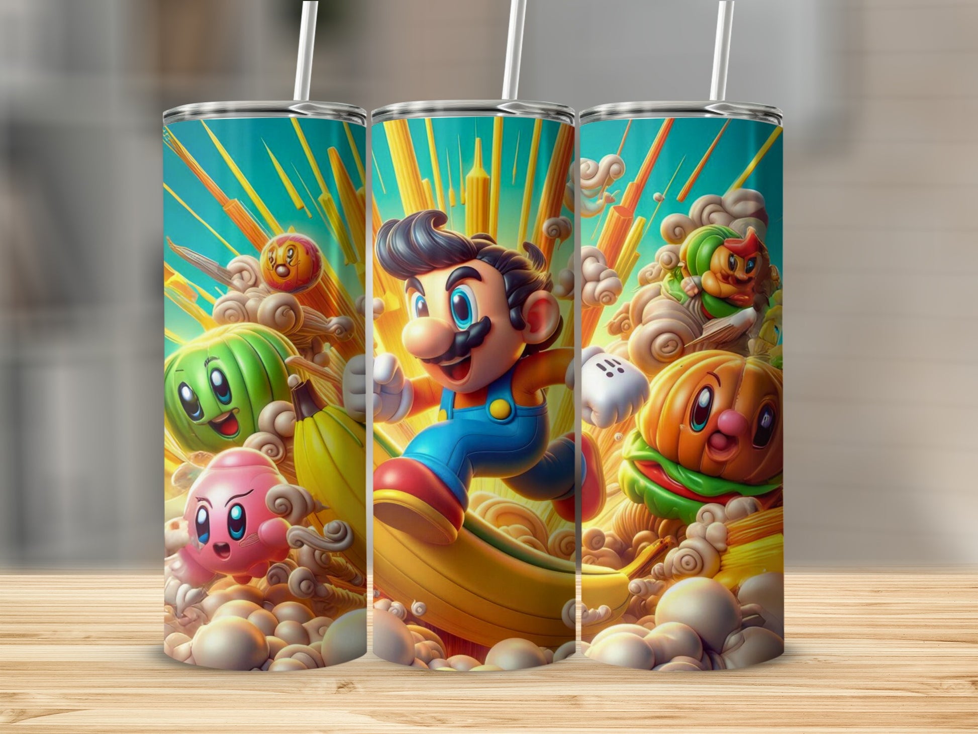 Colorful Cartoon Character Print Travel Tumbler