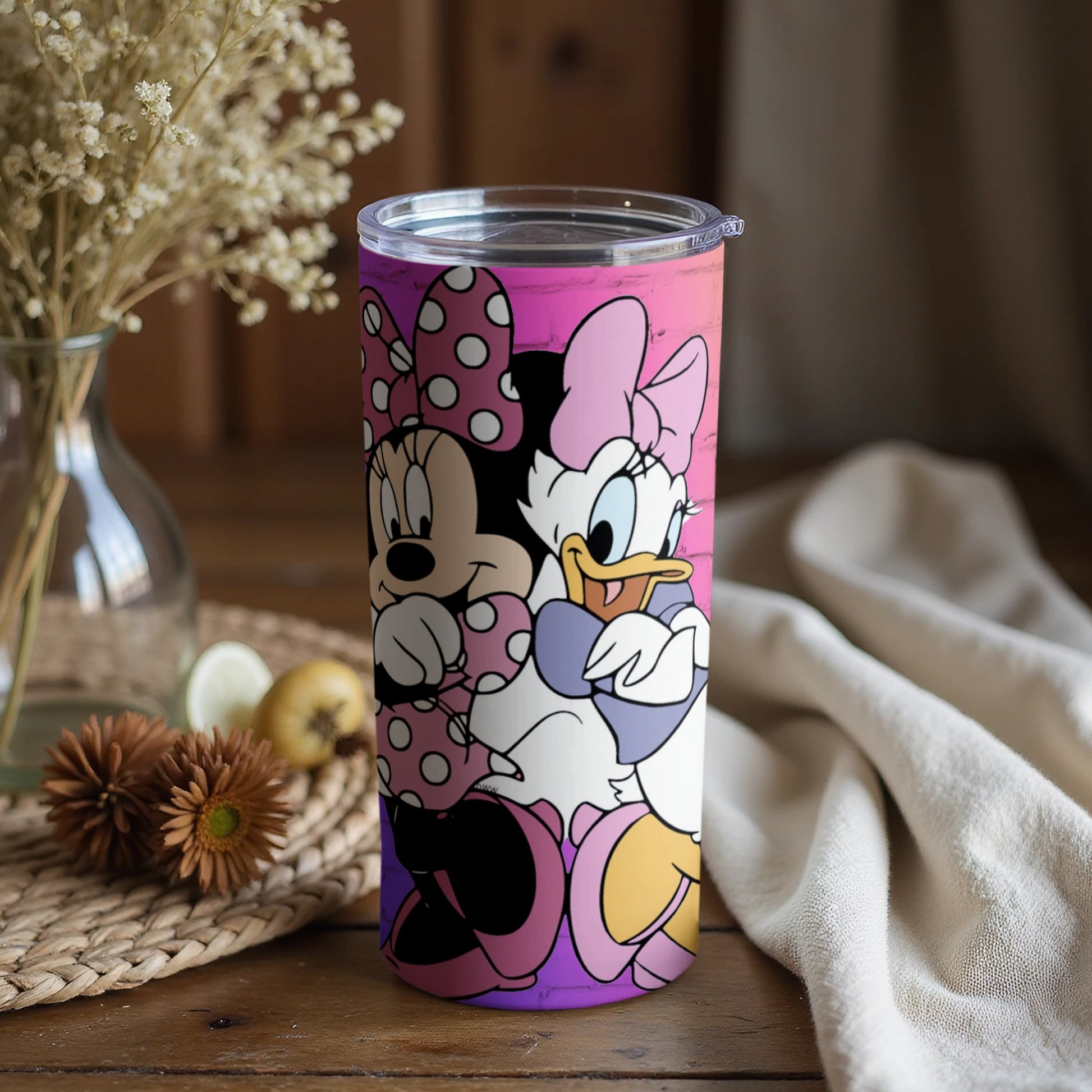Minnie and Daisy Cartoon Characters Tumbler Cup