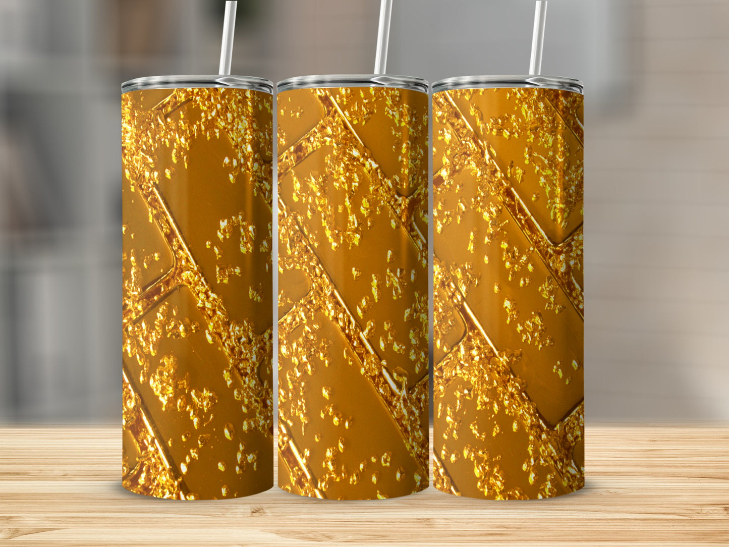 Golden Flakes Abstract Geometric Shimmer Design product type