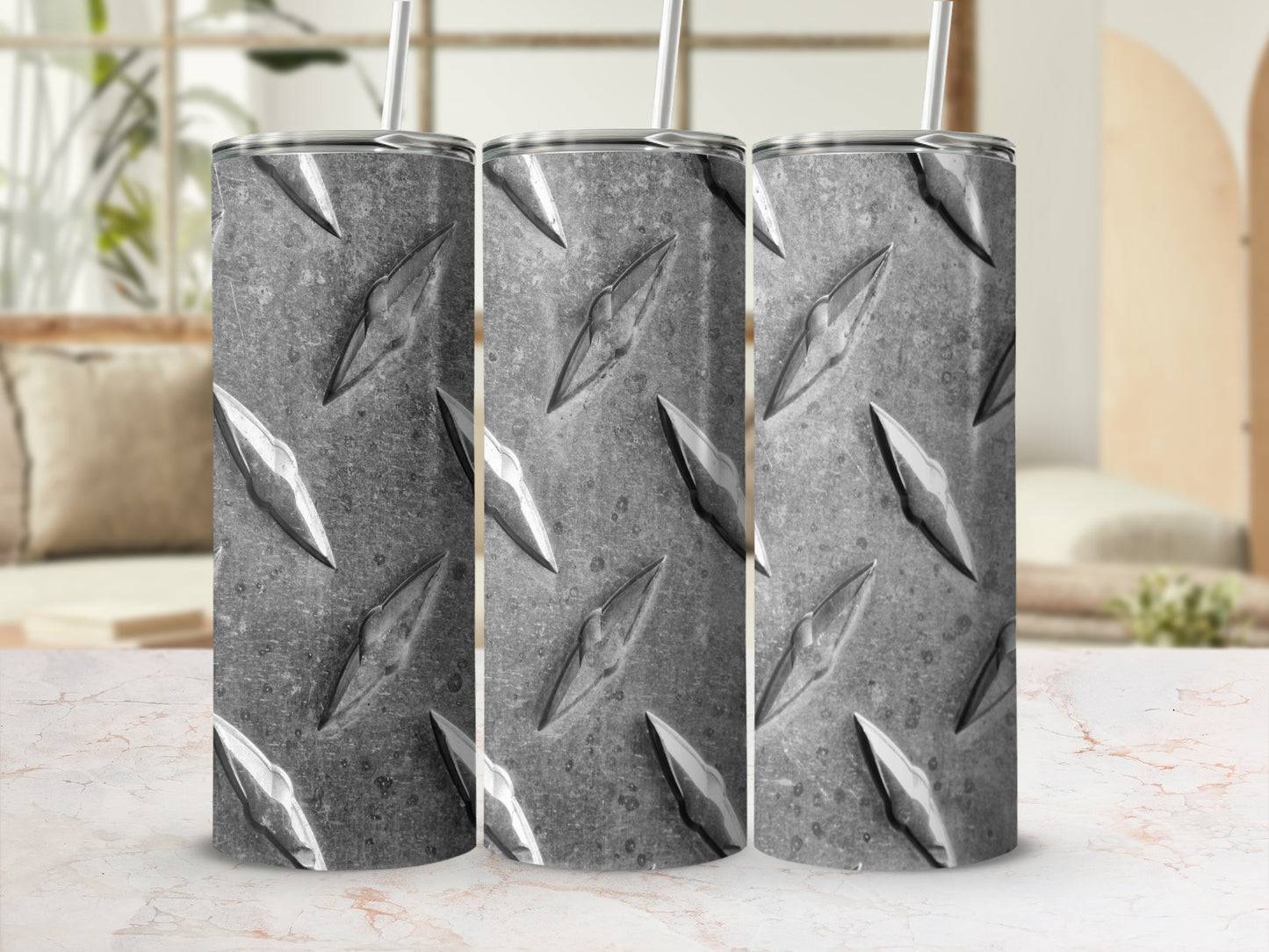 Grey diamond plate industrial pattern design product type