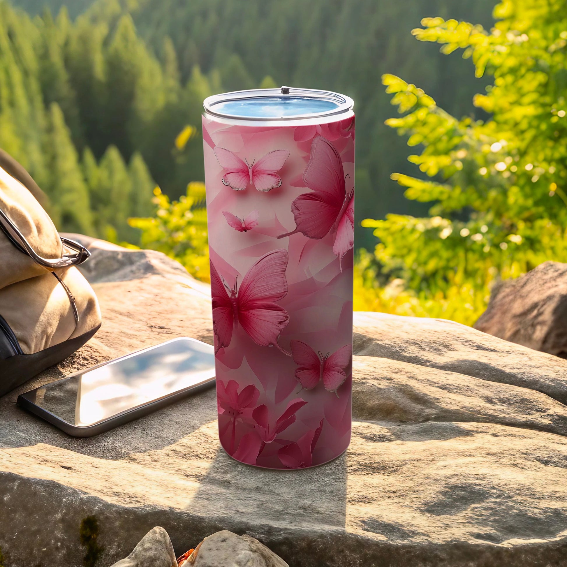 Pink Butterflies Floral Pattern Tumbler product type
Tumbler
Butterfly
Pink
Travel Mug
Drinkware
Floral
Nature
Garden
Insulated Cup
Outdoor
Aesthetic
Wildlife
Botanical
Spring
Summer
Cute
Pretty
Gift Idea
Patterned
Vibrant