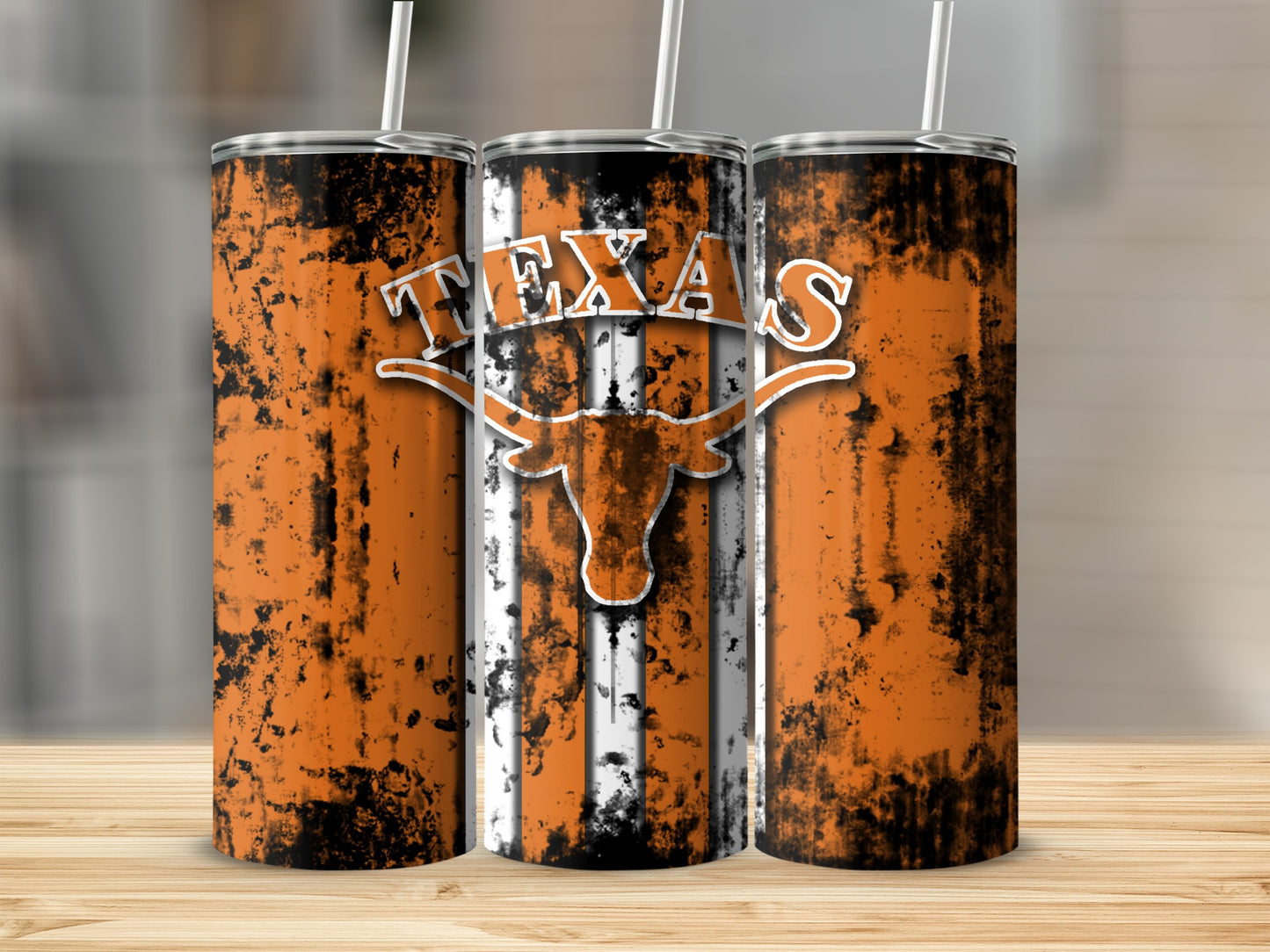 Texas Longhorn Design Orange and Black Tumbler Product