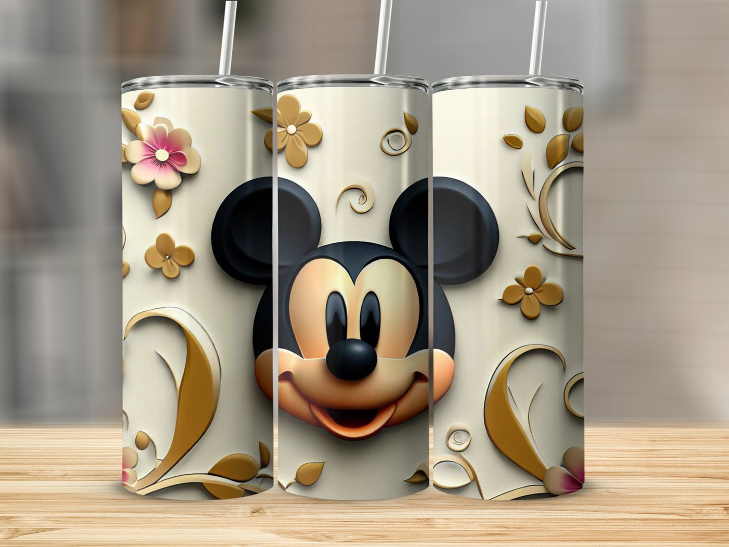 Decorative Mickey Mouse Floral Tumbler Product