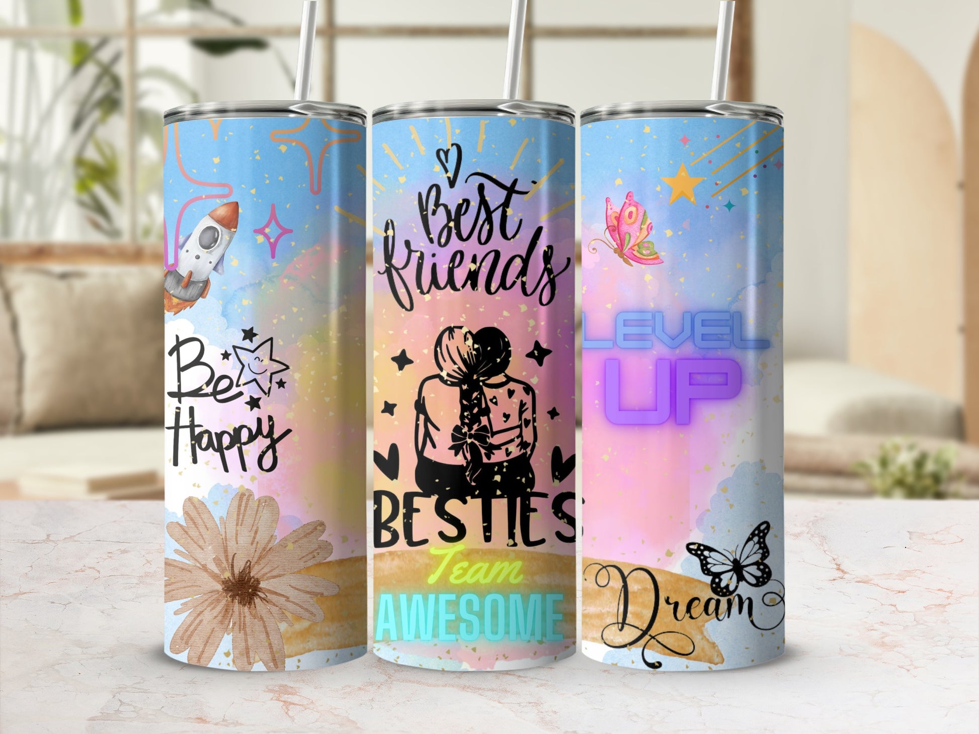 Inspirational Quote and Graphics Tumbler Design