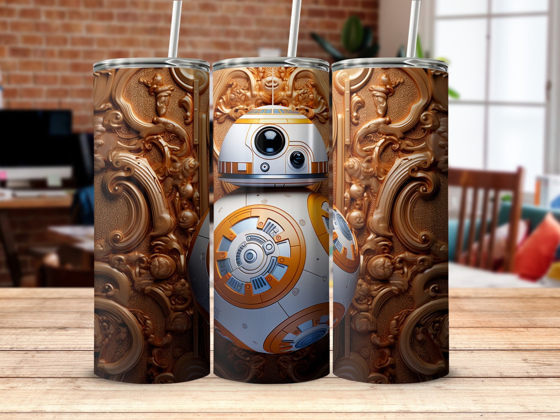 Intricate Sci-Fi Robot Design Insulated Tumbler
