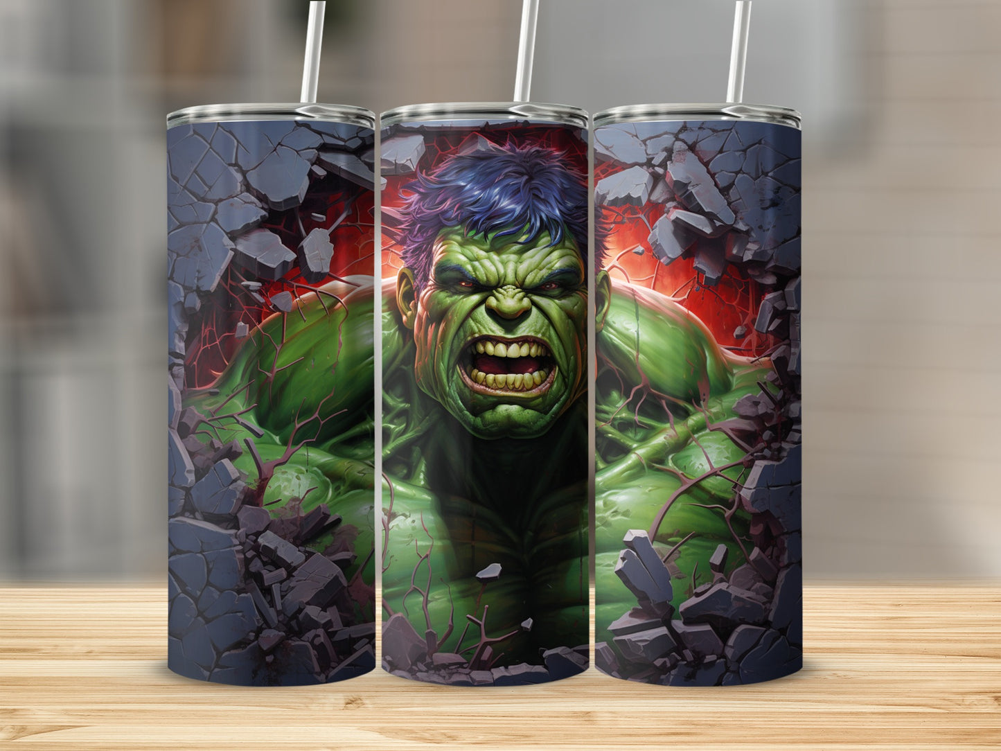Incredible Green Smash Tumbler With Intense Design
