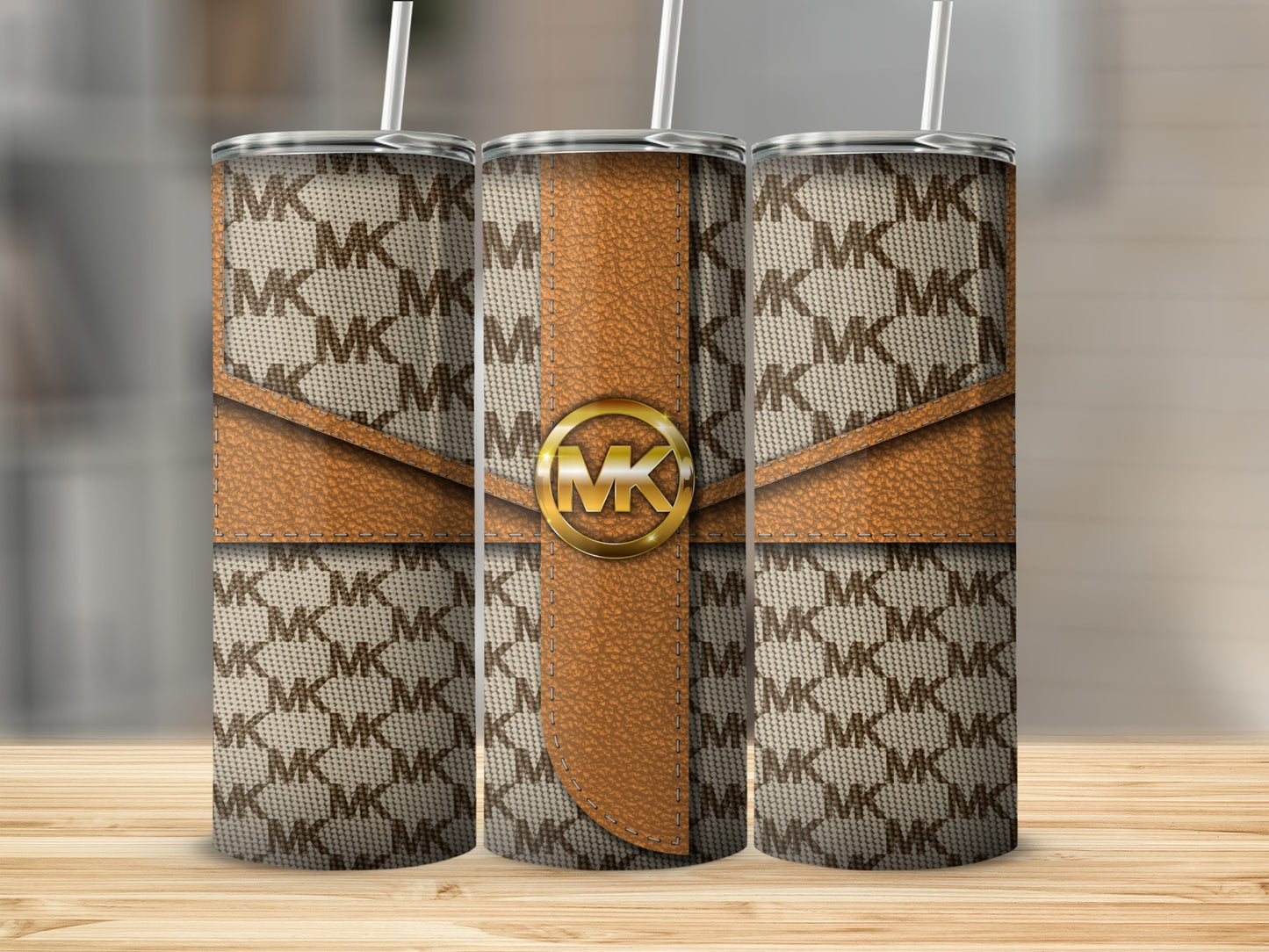 MK Pattern Stylish Insulated Tumbler Cup