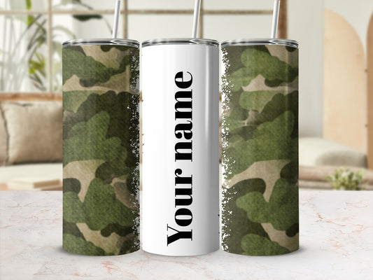 Personalized Camo Print Tumblers with Your Name