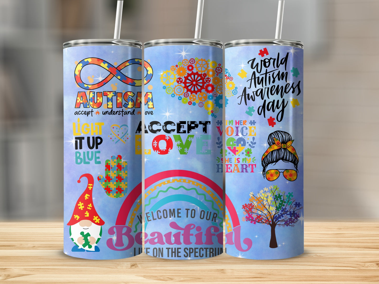 Autism Awareness Day Custom Tumbler Product