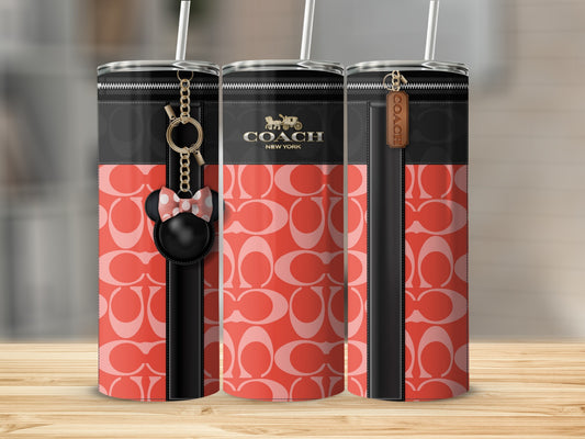 Stylish Coach New York Red Pattern Insulated Tumbler