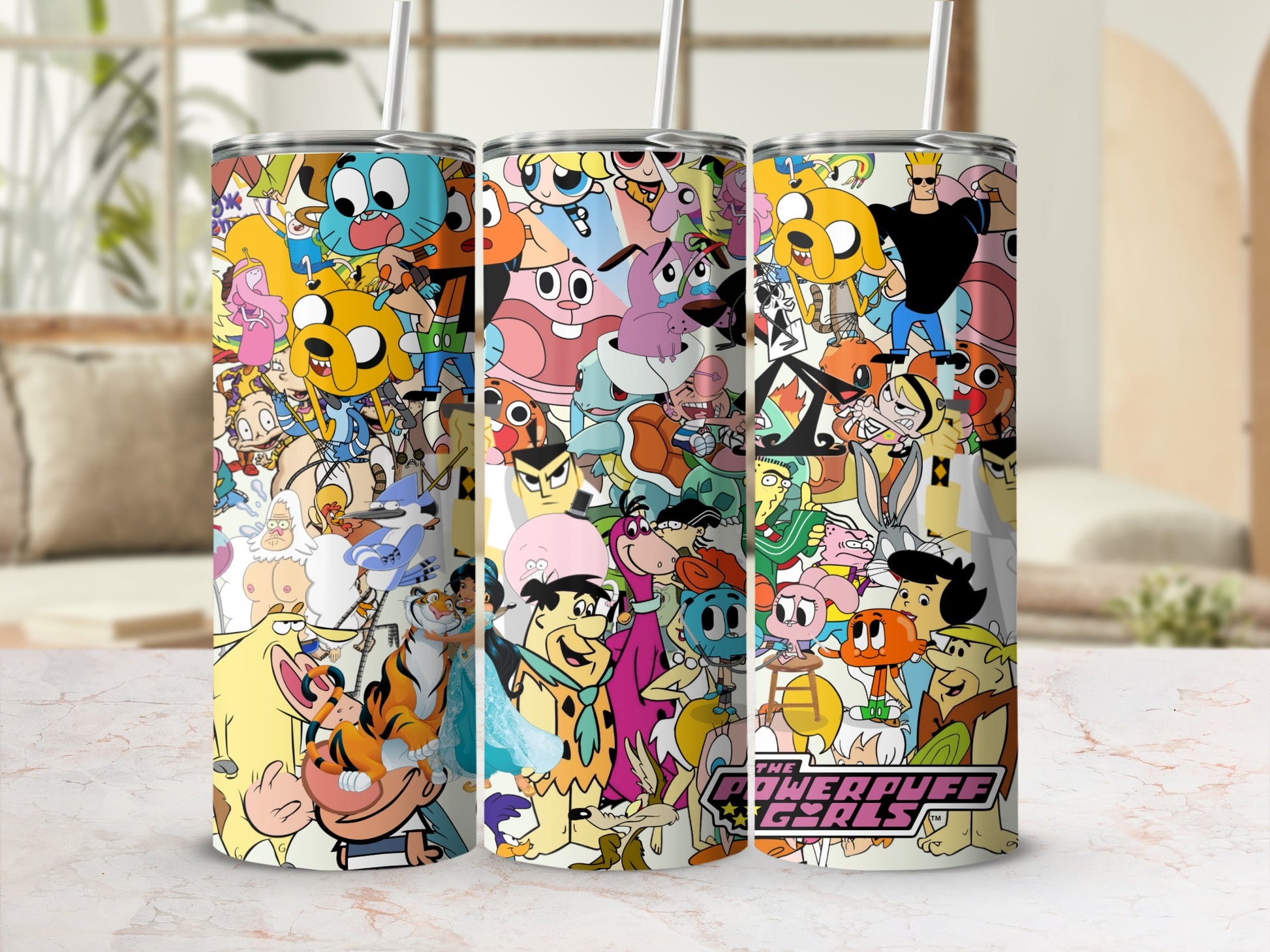 Colorful Cartoon Characters Tumbler Set for Animation Fans