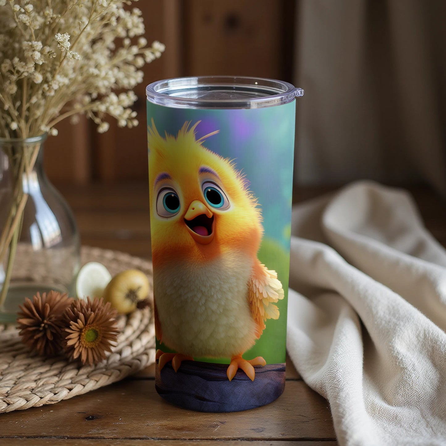 Adorable Cartoon Chick Tumbler for Kids