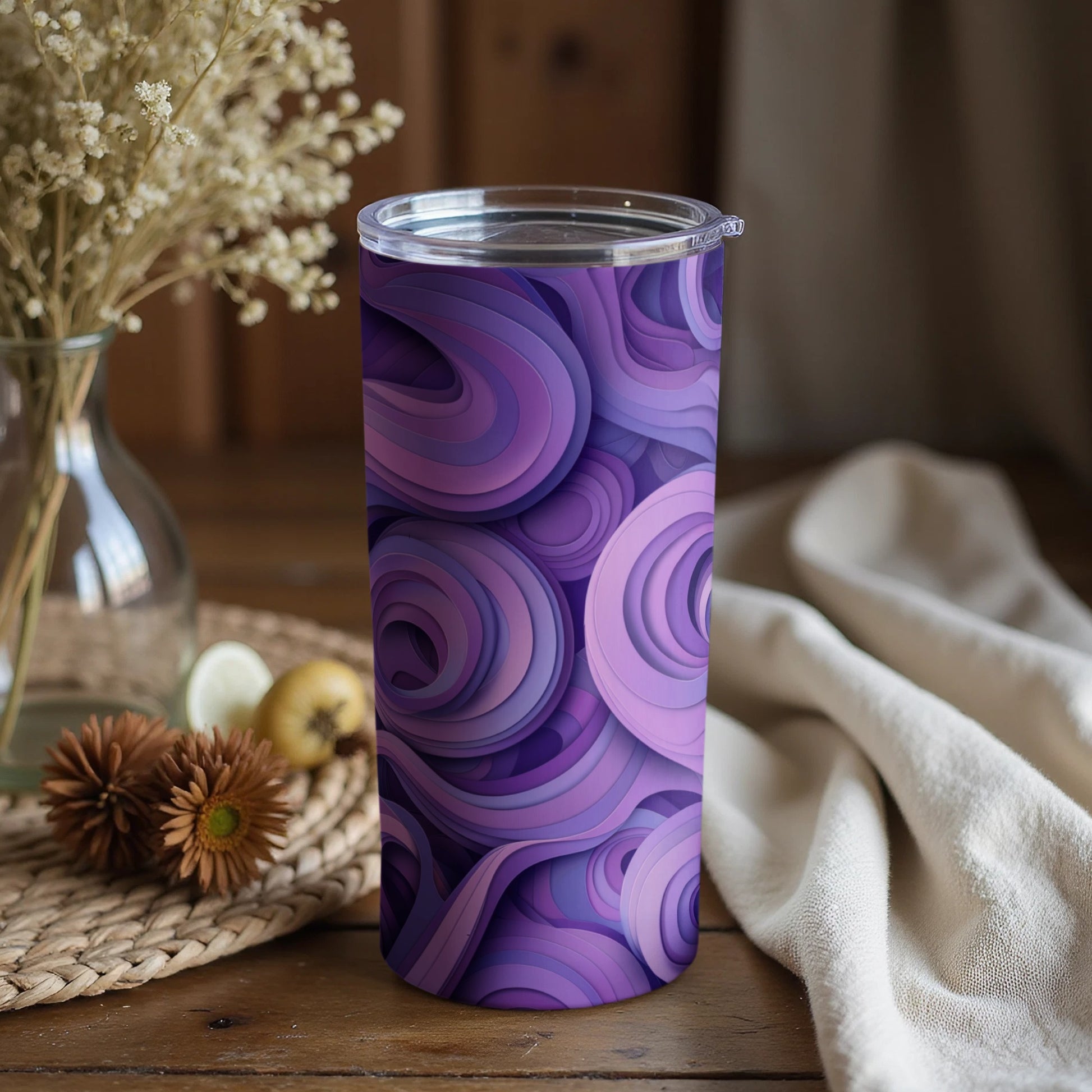 Purple Swirl Pattern Insulated Tumbler Product