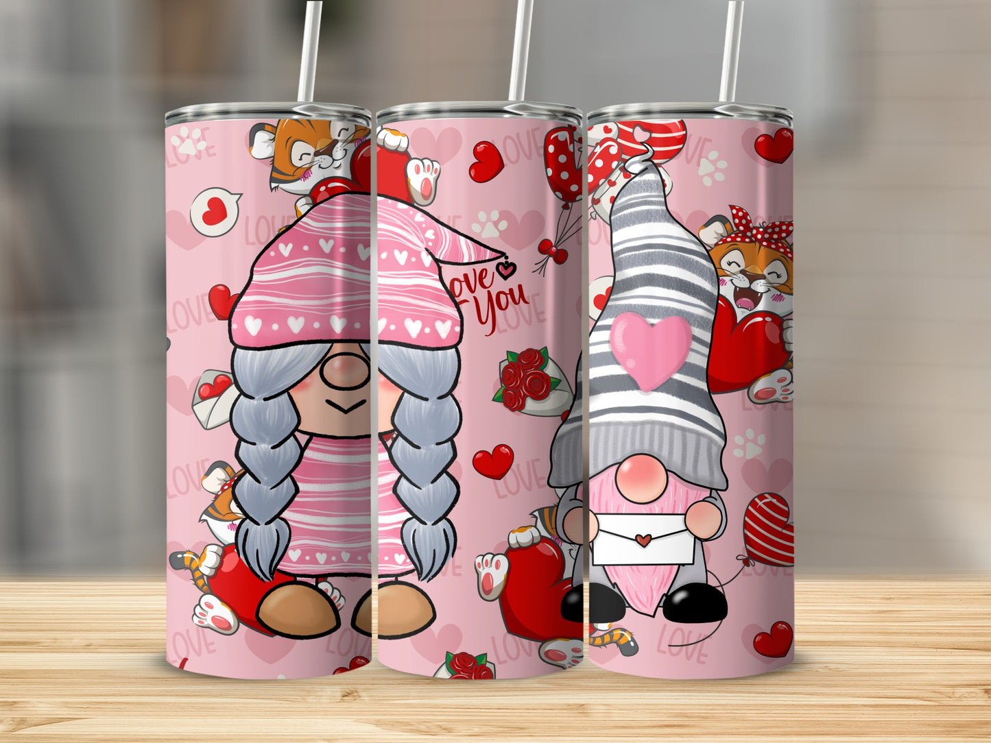 Valentine's Day Gnome Love You Tumbler