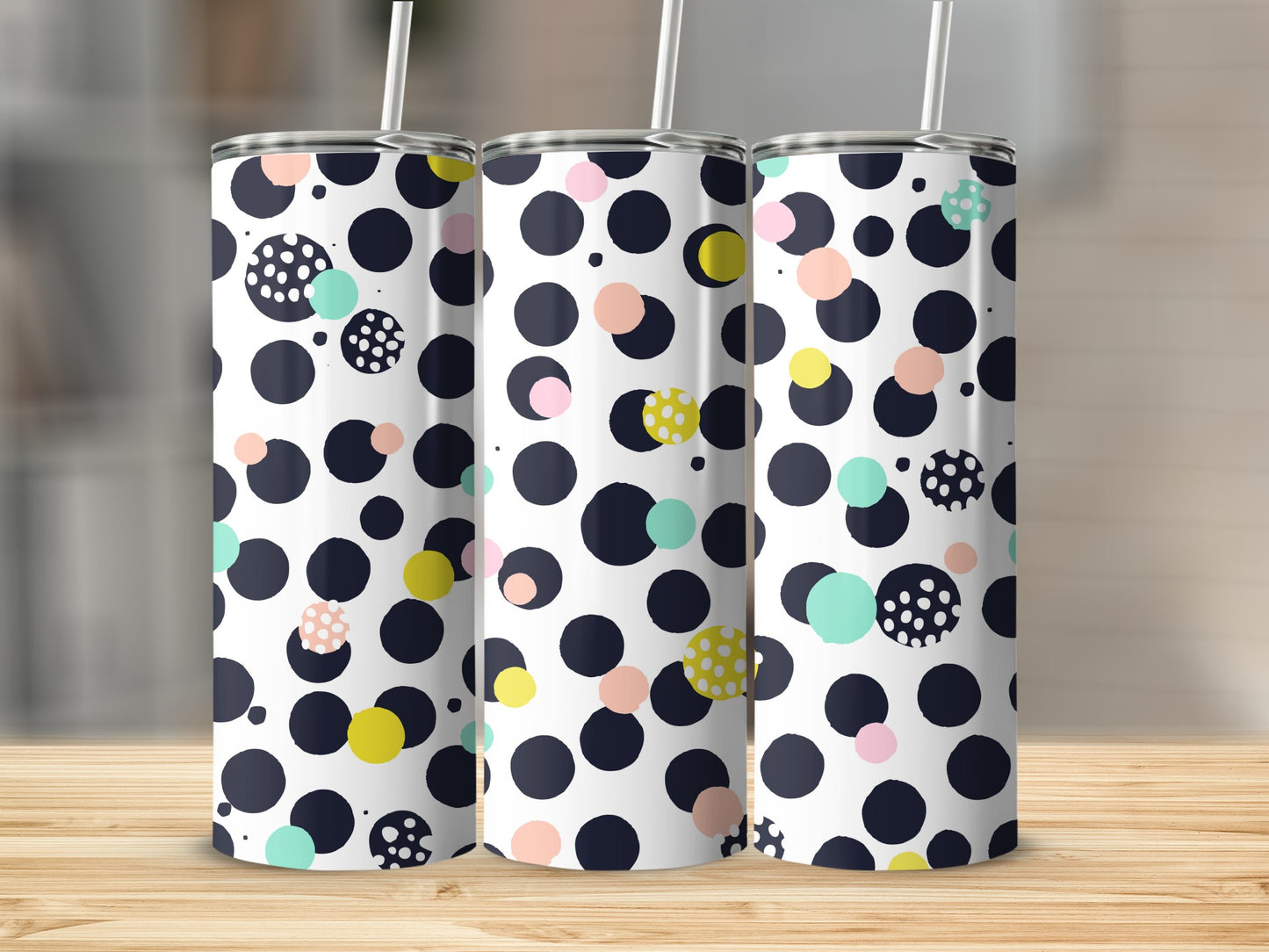 Colorful Polka Dot Pattern Tall Tumbler Cup