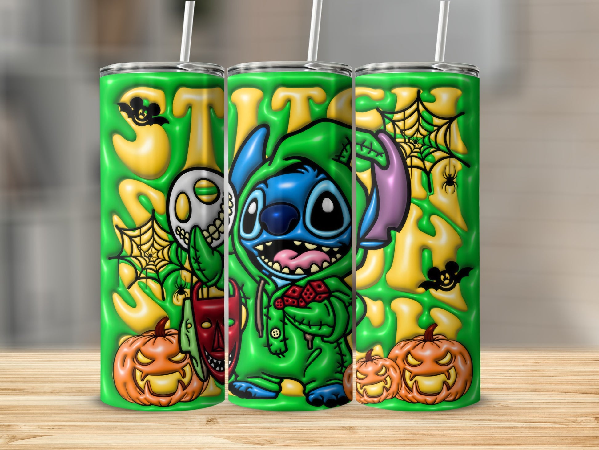 Playful Stitch Character Halloween Tumbler Drinkware