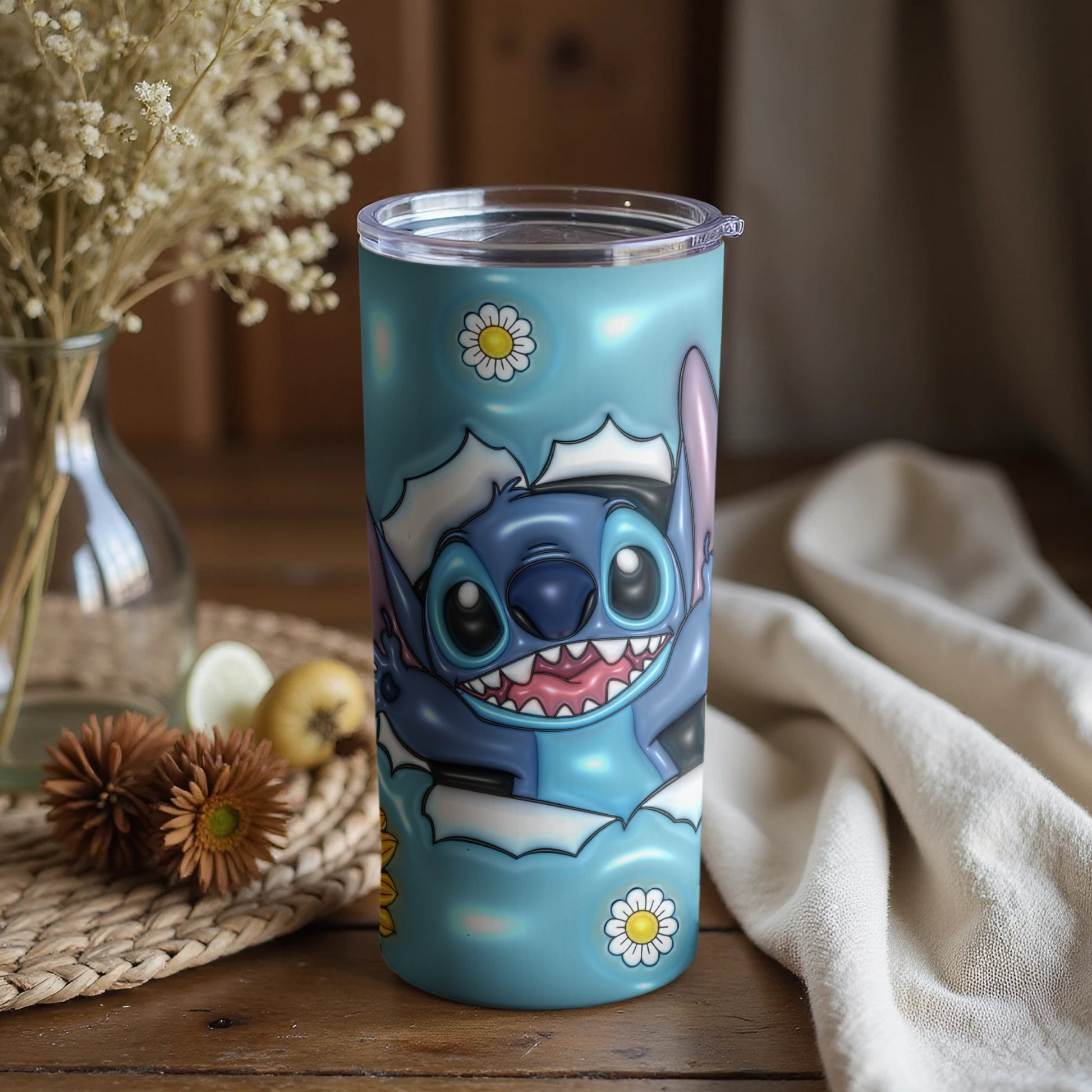 Adorable Blue Character Design Insulated Tumbler