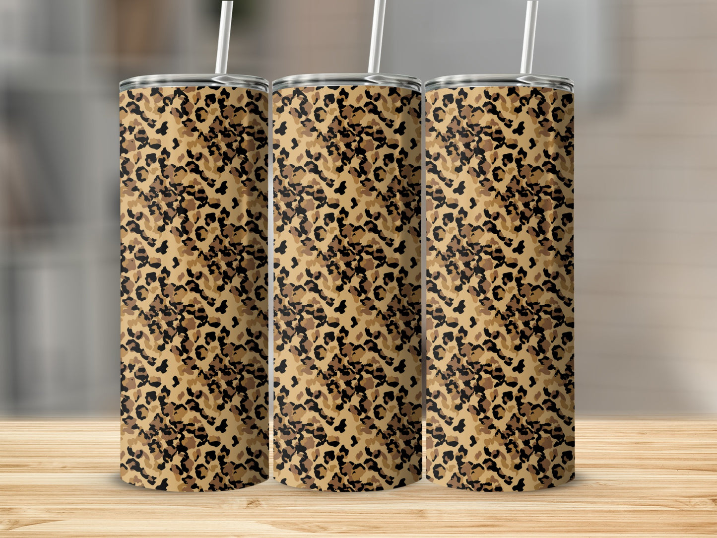 Stylish Leopard Print Insulated Tumbler 20oz Tumbler Cup