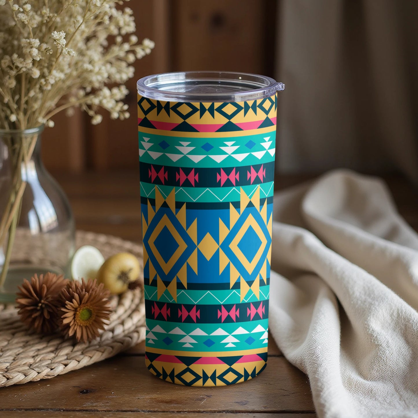 Colorful Geometric Pattern Insulated Tumbler product