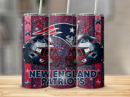 New England Patriots Helmets Stars and Glitter Tumblers