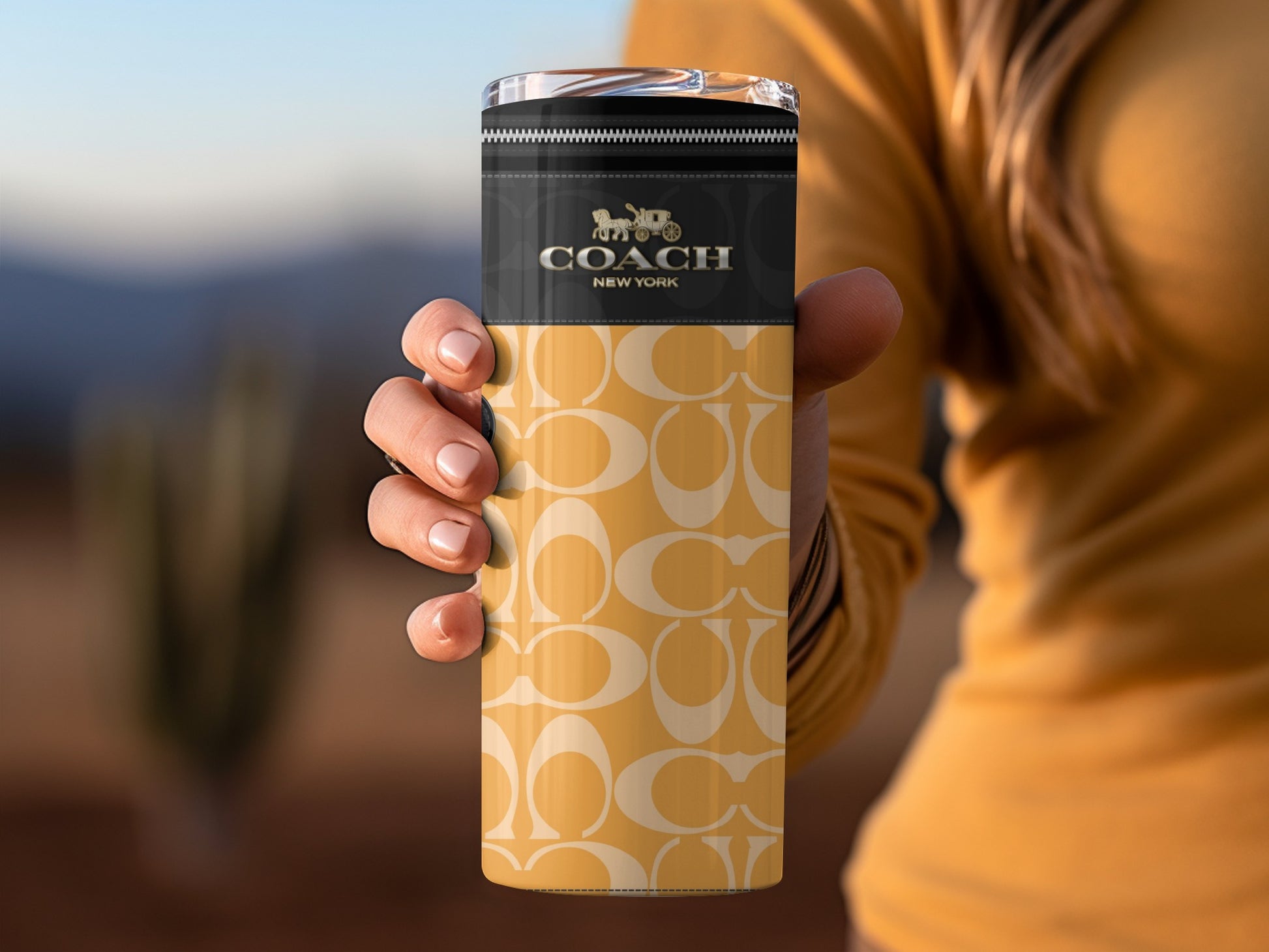 Coach New York Signature Pattern Travel Mug