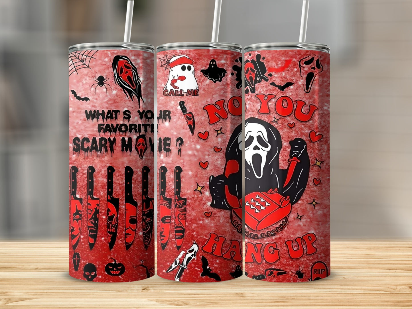 Horror Movie Theme Halloween Tumbler Drinkware Cup