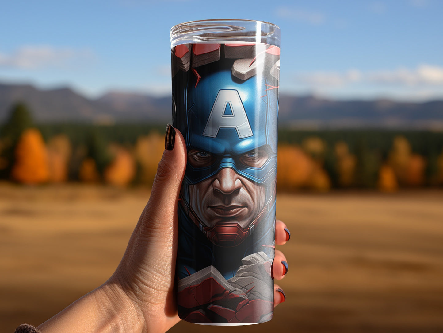 Captain with A Shield Design Insulated Tumbler