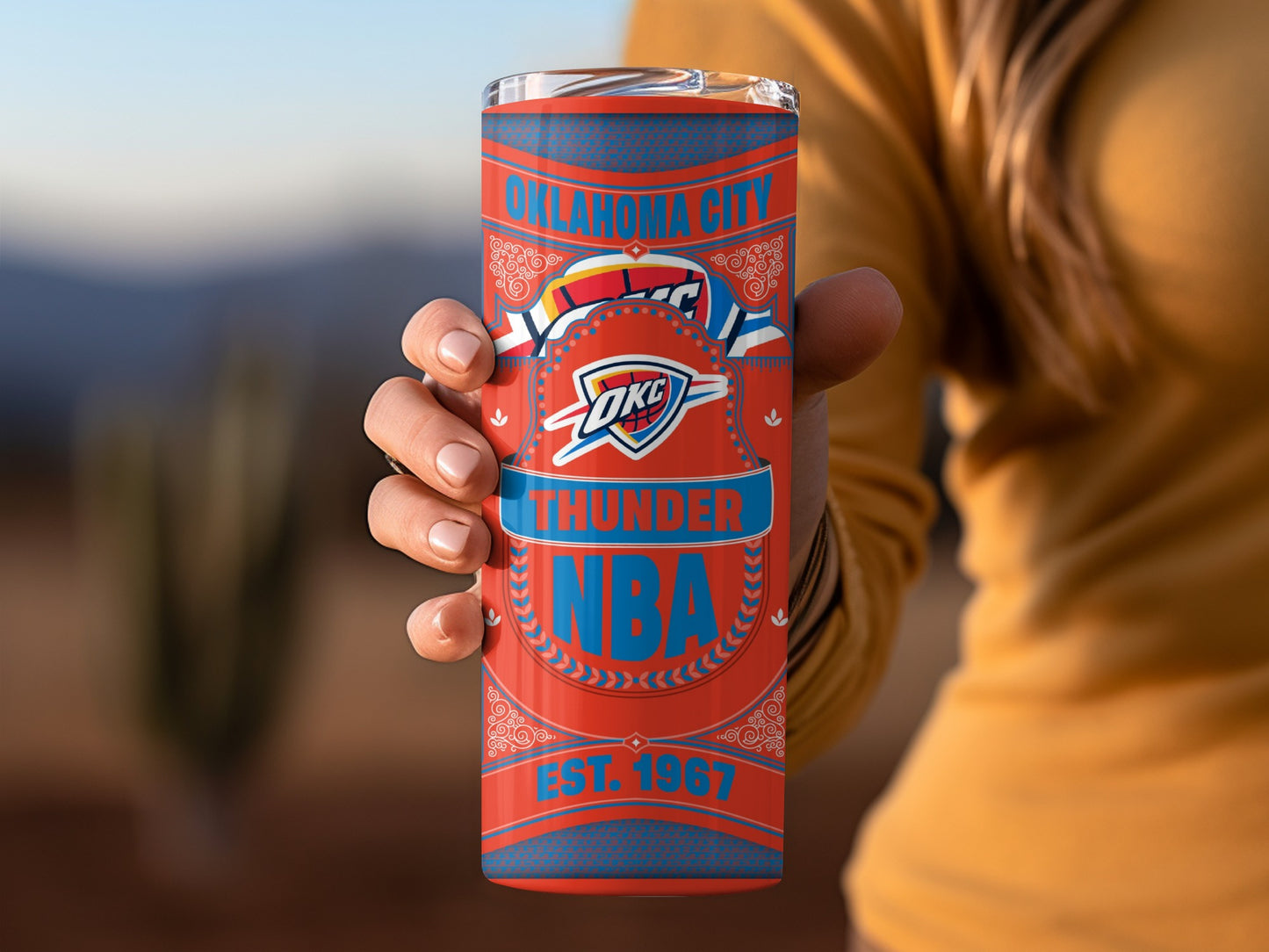 Oklahoma City Thunder NBA Basketball Logo Retro Design Tumbler