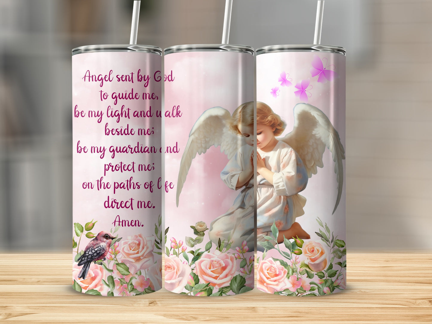 Angel Sent by God to Guide Me Guardian Angel Tumbler
