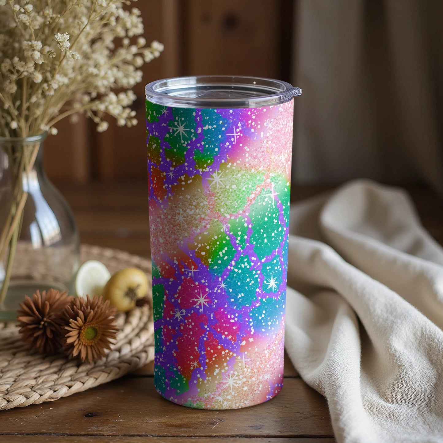 Colorful Starlit Rainbow Splash Tumbler Product