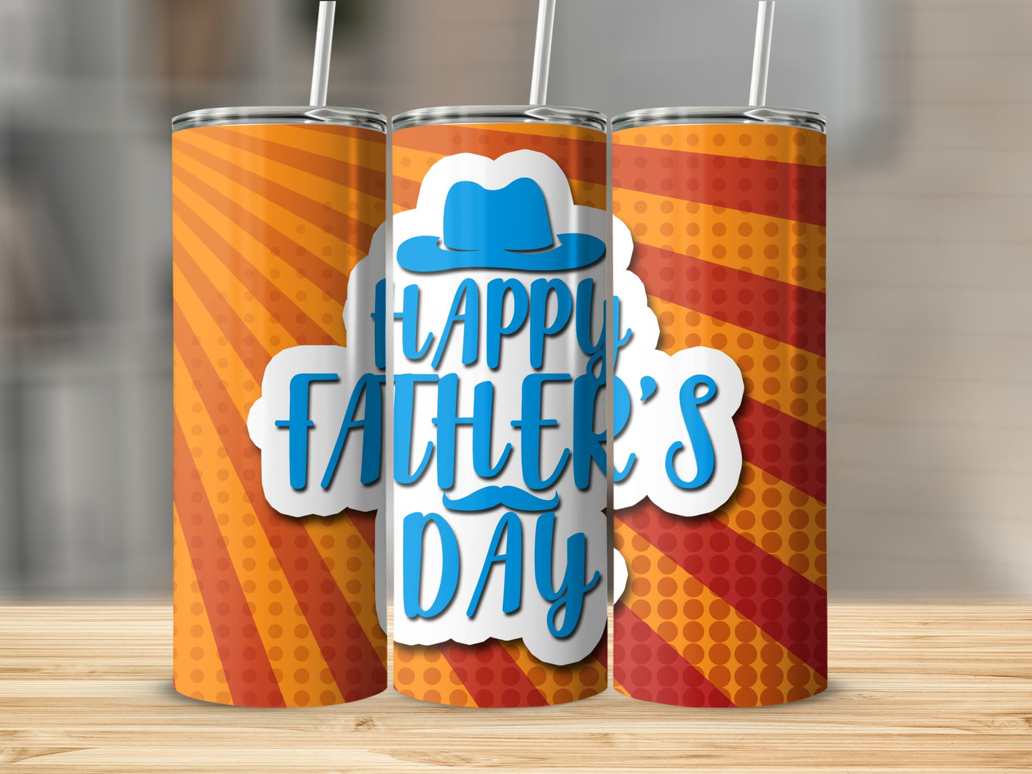 Happy Father's Day Tumbler with Colorful Design