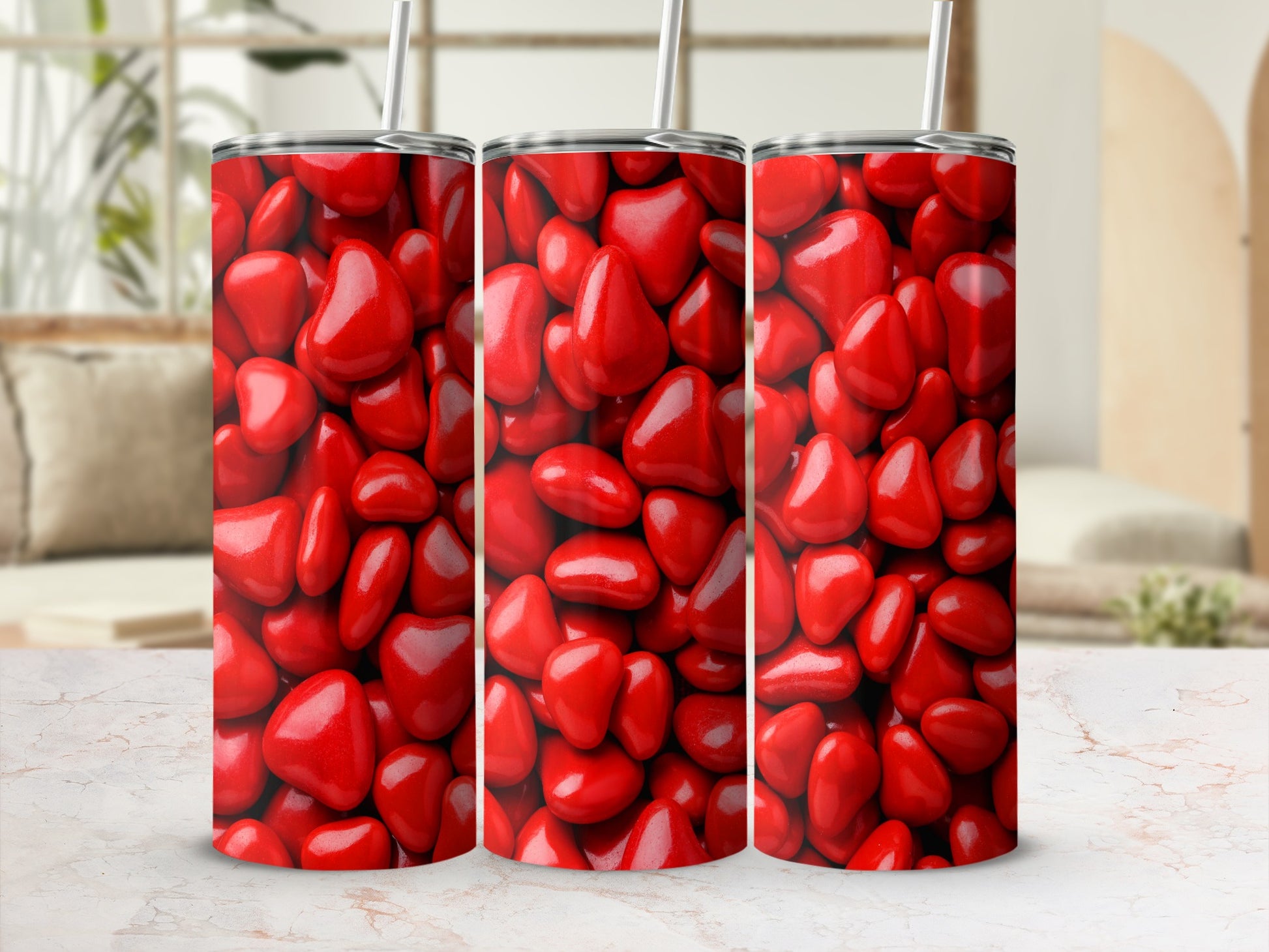 Glossy Ruby Red Heart Shaped Candy Tumbler product type