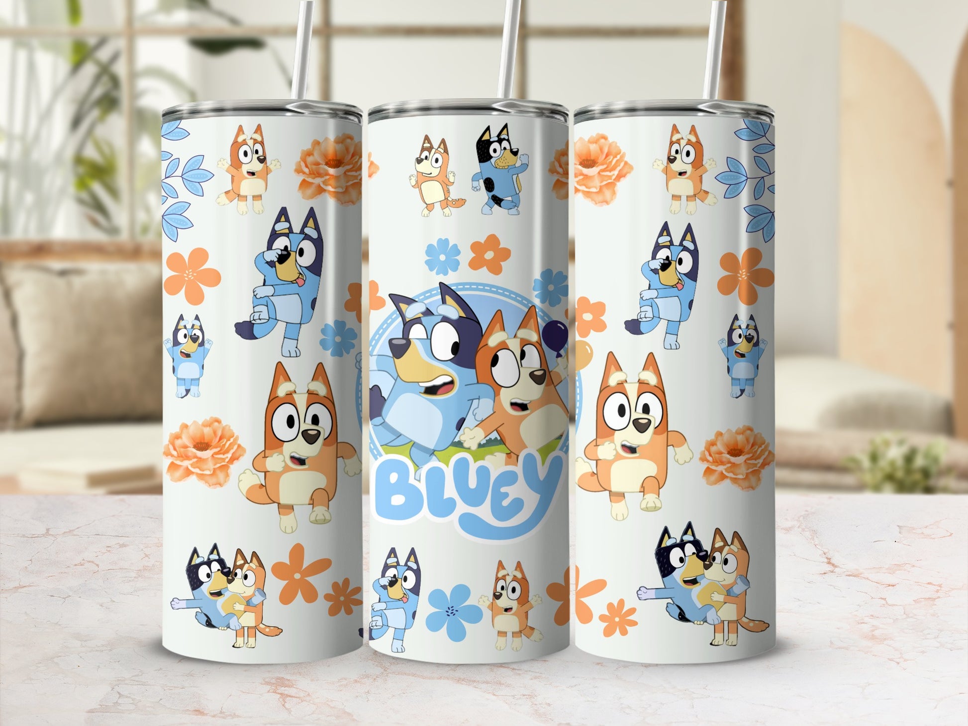 Cute Cartoon Characters Design on Travel Tumbler