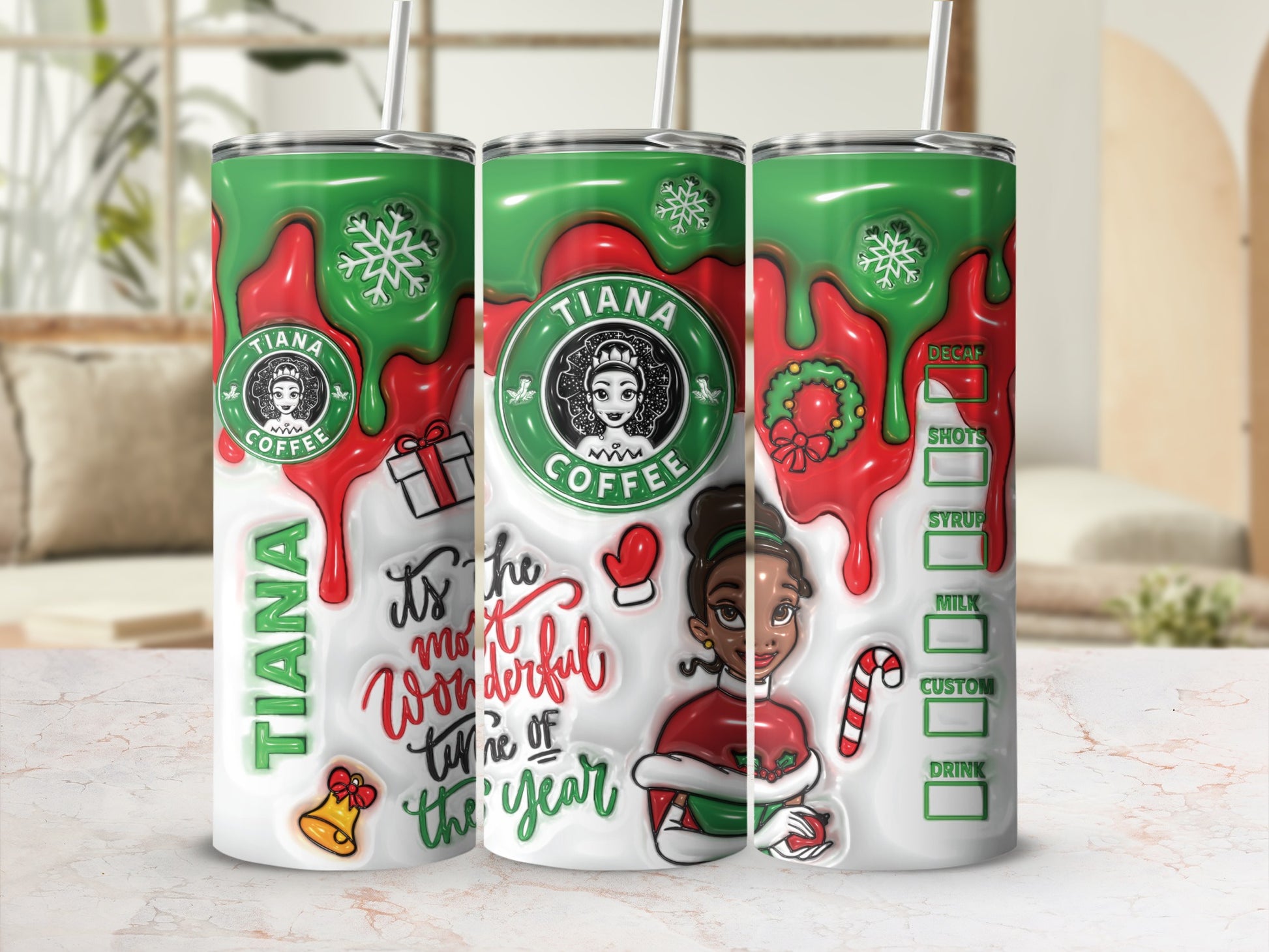 Tiana Coffee Holiday Cheer Drinkware Custom Tumblers