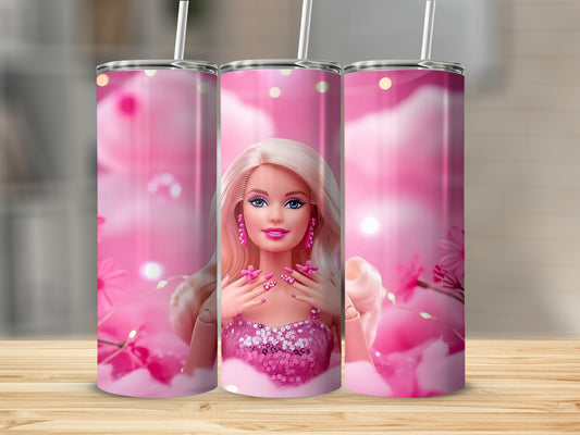 Barbie in Pink Dreams Fantasy World Illustration Tumblers