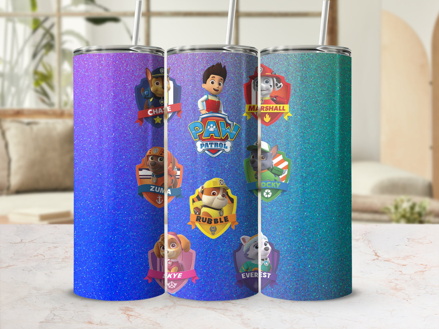 Paw Patrol Glitter Sparkle Character Tumblers