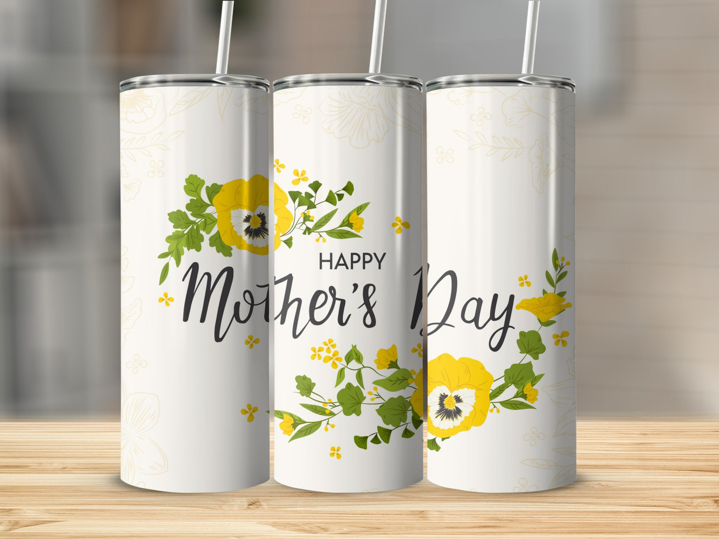 Happy Mother's Day Floral Design Travel Mug